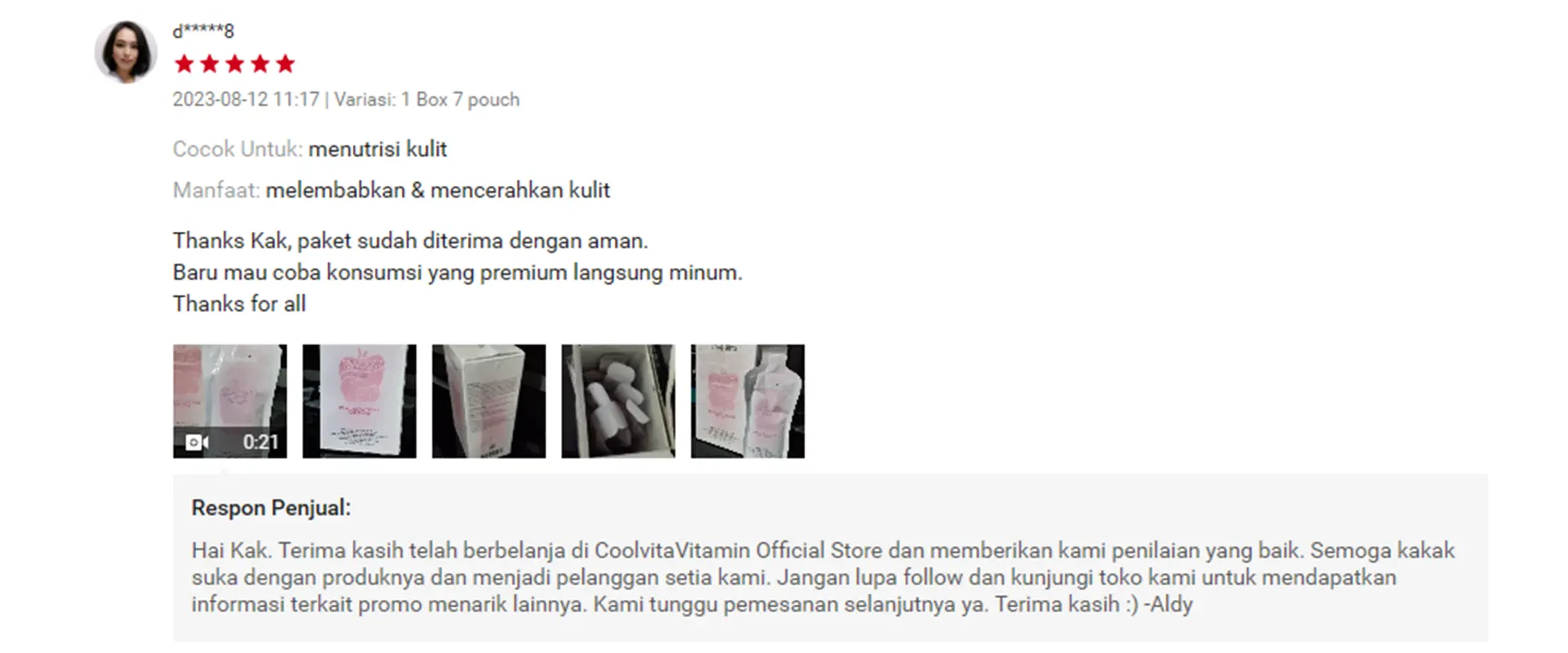 Review Collagen Ready to Drink Shopee 1